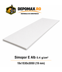 Placa rigida PVC Simopor E Alb 0.4 g/cm3, 19x1530x3050 mm